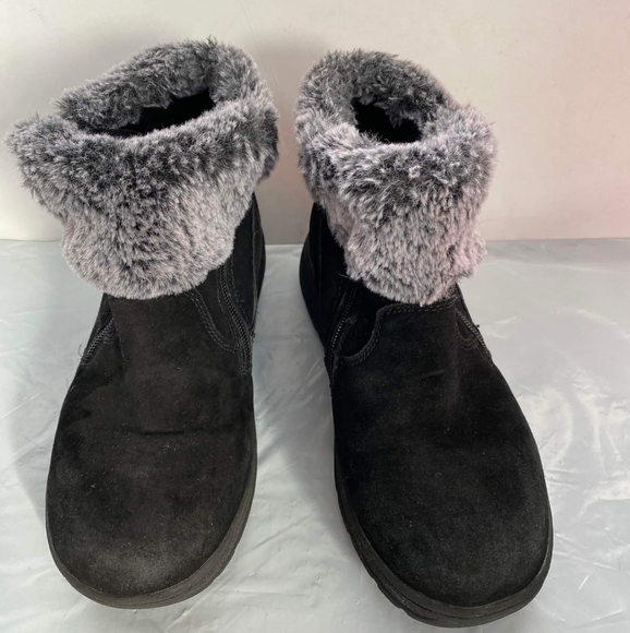 Khombu Jessica Womens Boots Winter Faux Fur Leather Ankle Booties Black Size 7M - Picture 2 of 12